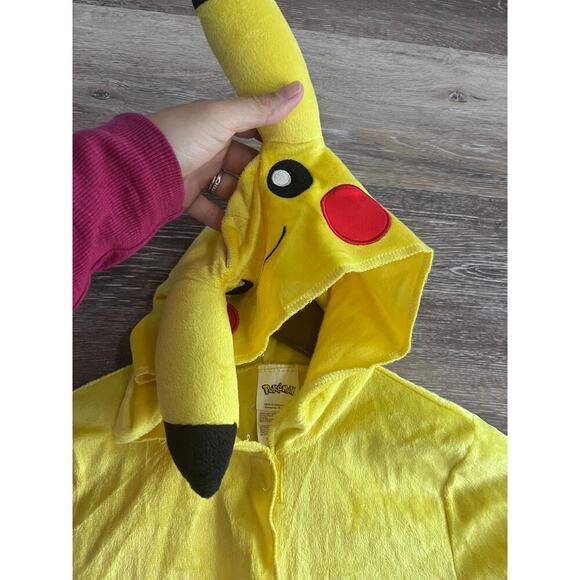 Pokemon Pikachu Boy Costume halloween size M 8-10 yrs bodysuit yellow hoodie - Picture 8 of 11